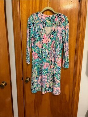 Lilly Pulitzer Girls' Floral Shift Dress - Pink & Teal